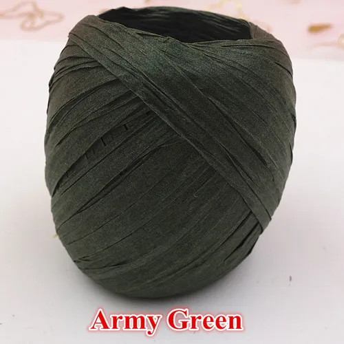 Army Green 20 м/катушка бумажная лента рафия рулон бумаги веревка из рафии соломенная веревка шар подарочная упаковка сувениры подарочная упаковка - Цвет: Army Green
