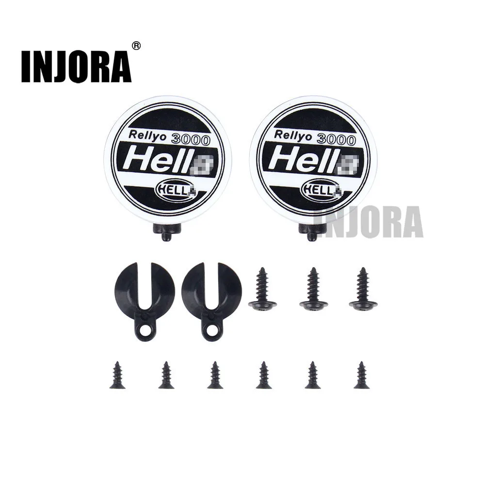 2pcs without Light INJORA RC Car 2/4 круглый светодиодный светильник для 1:10 RC Crawler Traxxas TRX-4 Axial SCX10 90046 Tamiya CC01 D90 MST HPI - Цвет: 2pcs without Light