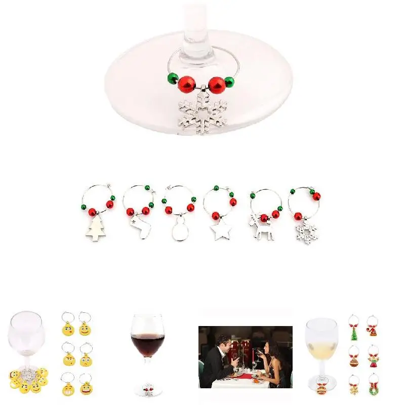 6 шт./компл. модное кольцо для чашки вина рождественской вечеринки свадьбы