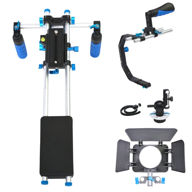 YELANGU DSLR Rig c образный стабилизатор наплечное крепление Матовая коробка Follow Focus Dslr