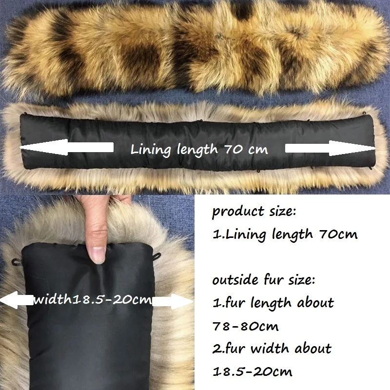 Красочные из натурального меха енота Без застежки Съемный воротник шарфы модное