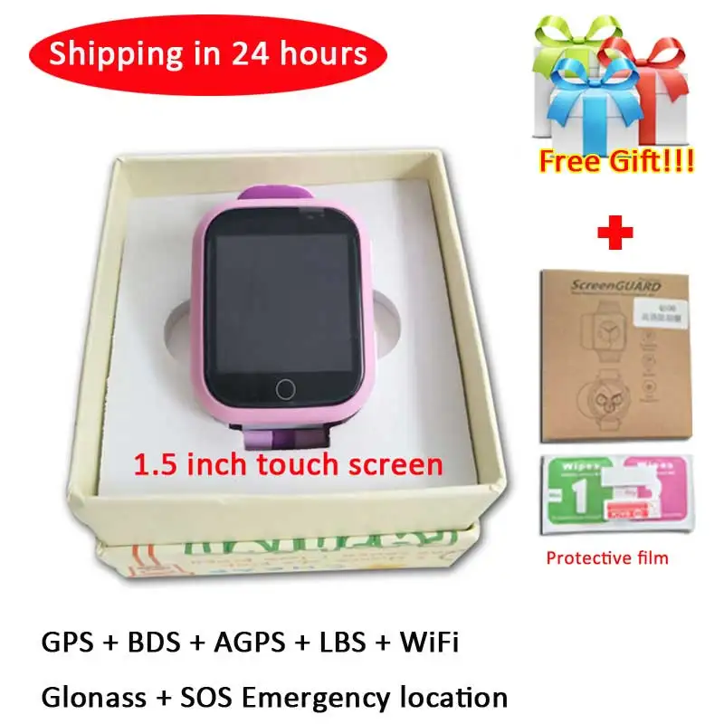 pink Оригинальные gps умные часы Q750 Q100 Детские умные часы с 1,54 дюймовым сенсорным экраном SOS устройство отслеживания местоположения для детей - Цвет: pink