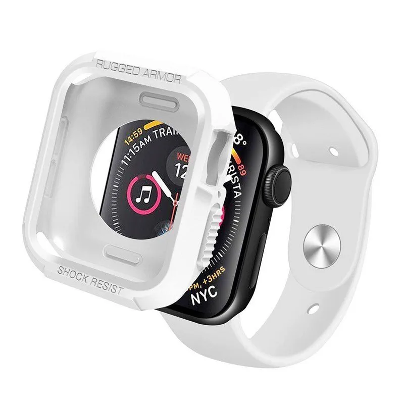 Резиновый чехол из ТПУ для Apple Watch 4, 3, 2, 1, 40 мм, 44 мм, прочный защитный чехол из ТПУ для IWatch
