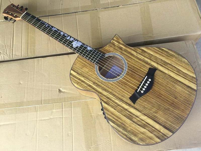 model 1 with EQ Хорошее качество Специальный стиль hickory деревянная электроакустическая гитара - Цвет: model 1 with EQ