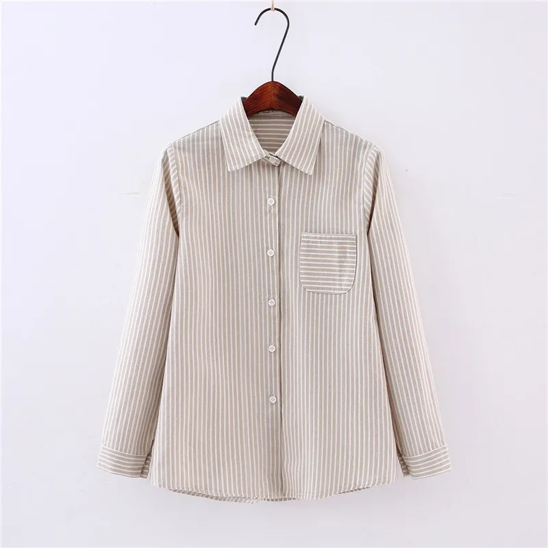2017 новые модные офисные в полоску хлопковые рубашки женские небольшой полосой
