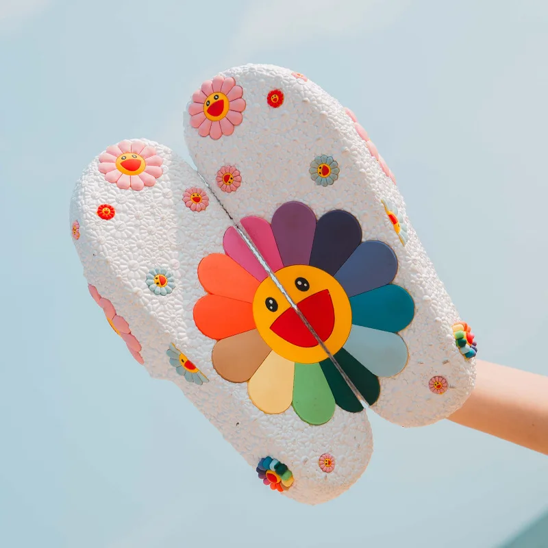2019 Summer Cute Slippers New Fashion Flower Flat Women Sliders Shoes Woman White Sandals Ladies Girls Sandalias Slides Chinelos | Обувь