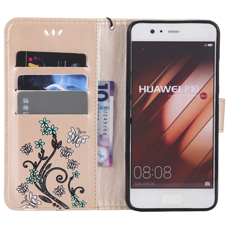 Роскошные Ретро флип чехол для Huawei P10 искусственная кожа + Мягкий силиконовый