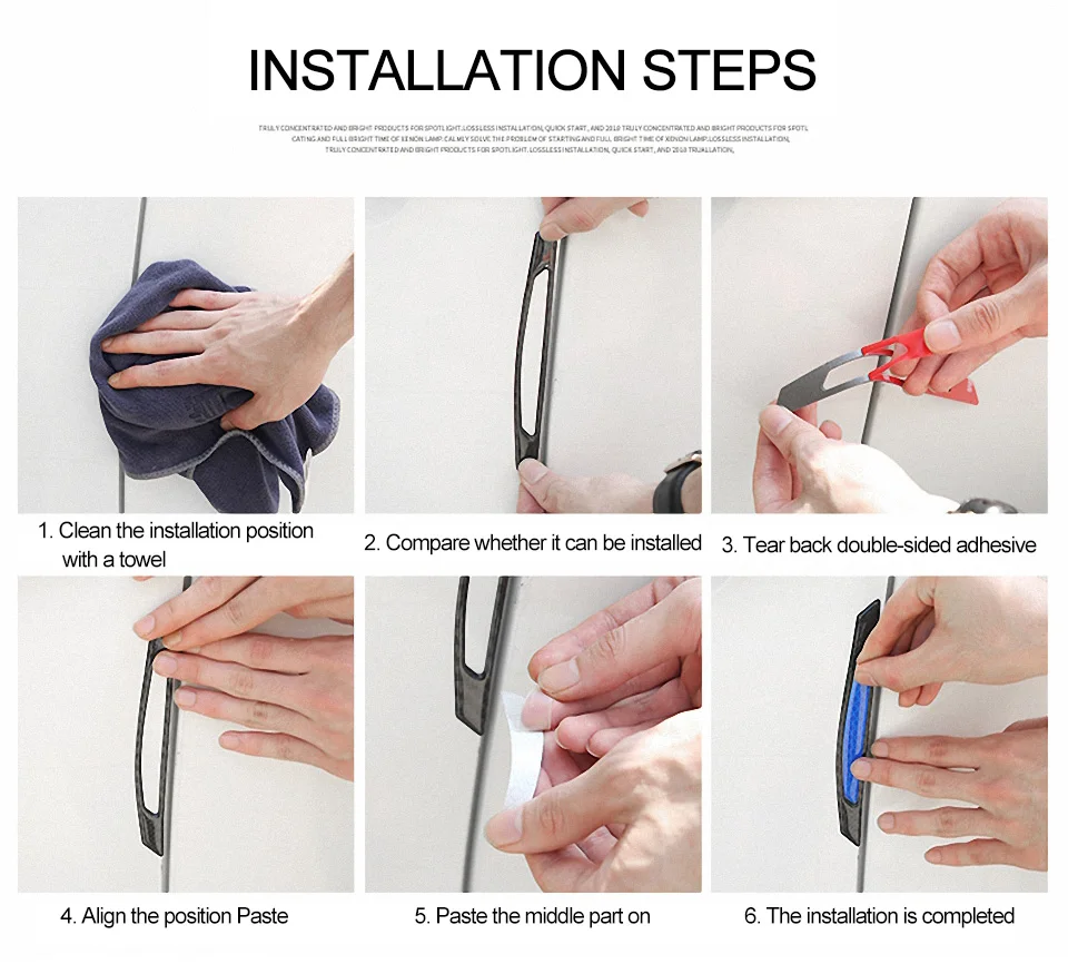 

4PCS Car Door Sticker Carbon Fiber Warning Mark Reflective Tape Exterior Accessories Sign Safety Reflective Strips Sticker