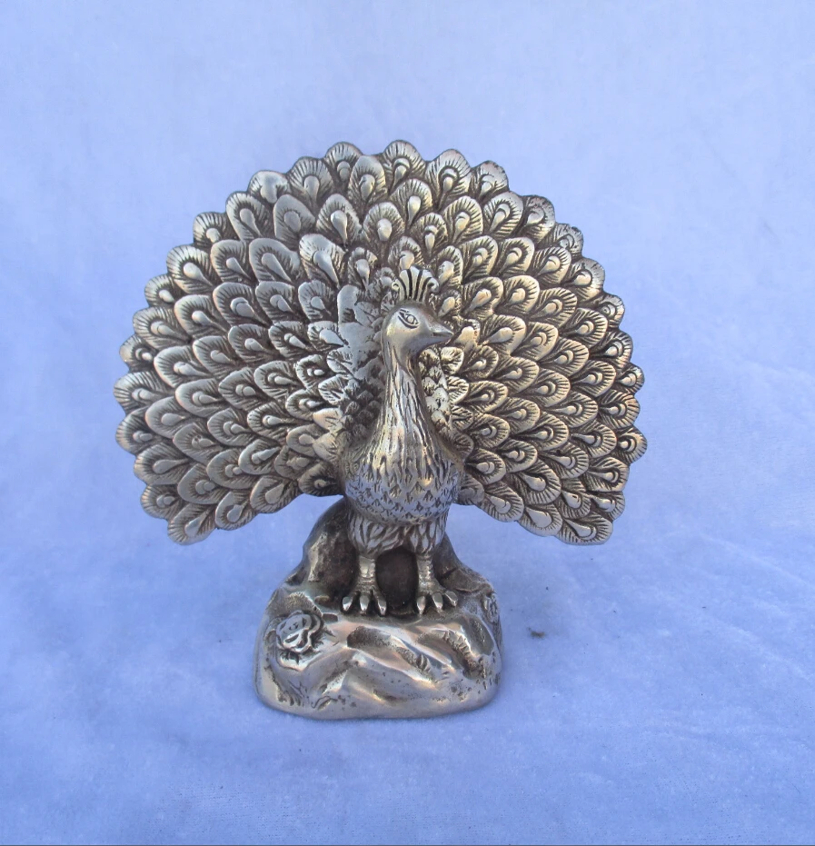 

christmas decorations for home+ Collectible Tibetan silver Peacock statue/Peacock Sculpture