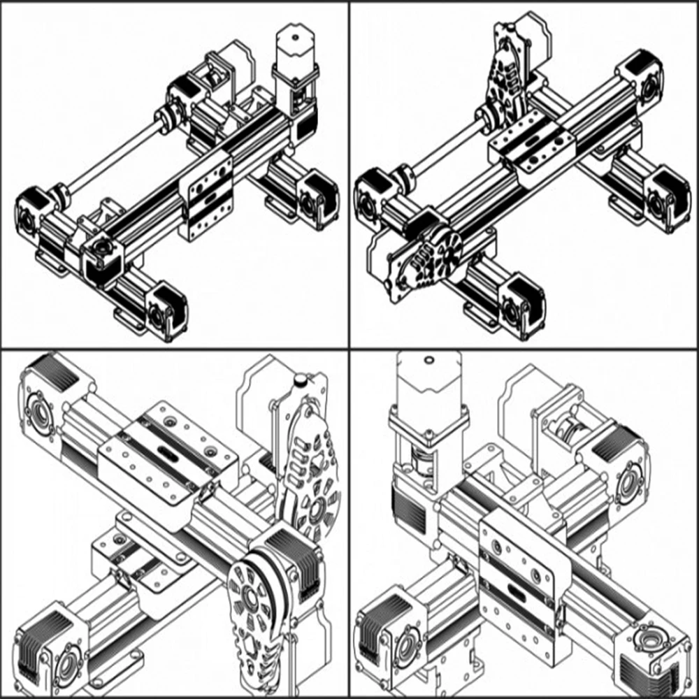 CNC ленточная линейная направляющая 600 мм ход CNC Ленточный привод линейная направляющая рельсовый привод с NEMA23 моторная база