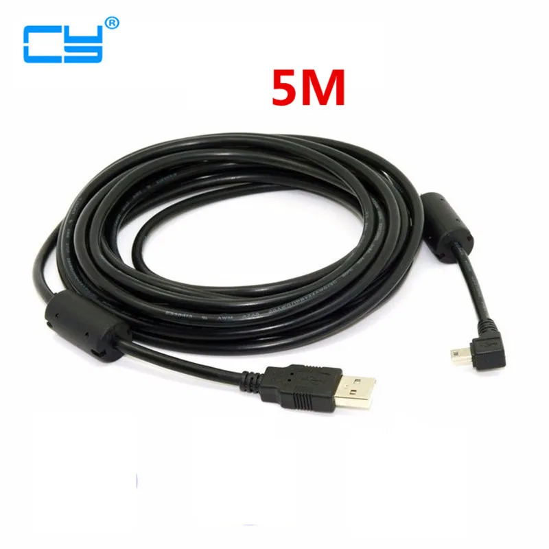 USB 2 0 папа мини левый и правый угловой 90 градусов кабель 5 м 1 8 50 см 180 для камеры MP4