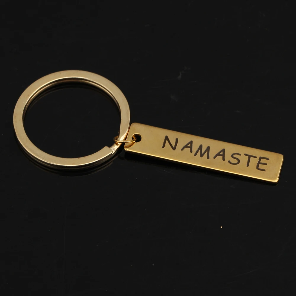 2018 модный металлический брелок с надписями для любителей йоги из нержавеющей