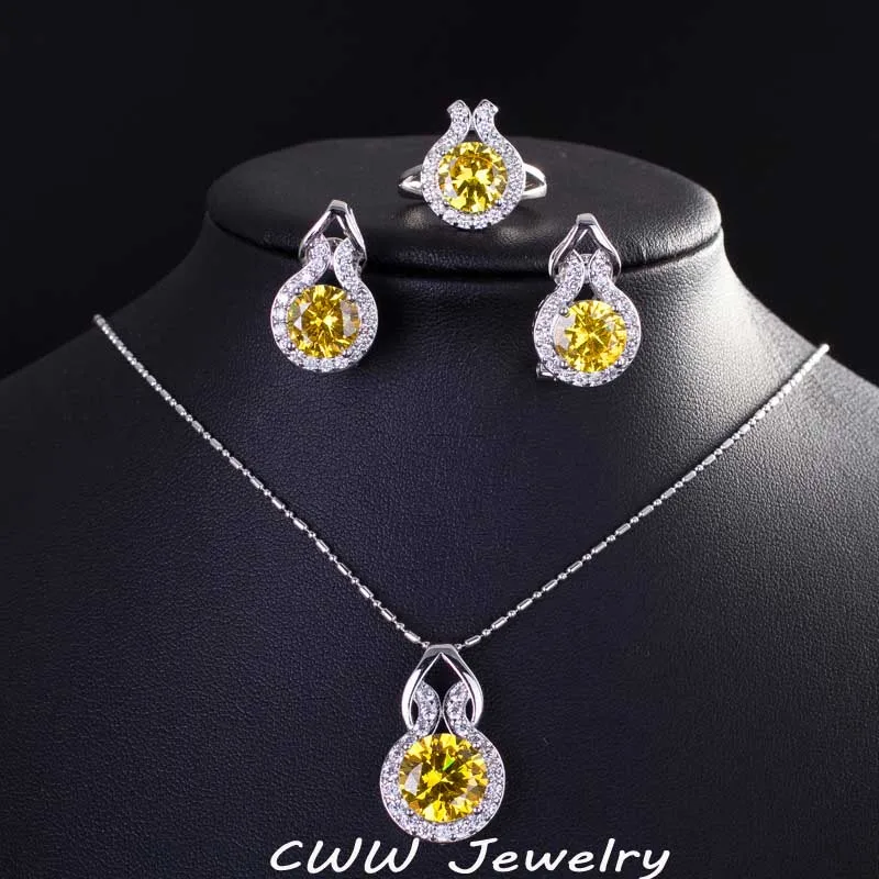 Женский комплект из колье серёг и кольца с фианитом|crystals necklaces earrings|necklace earringearrings