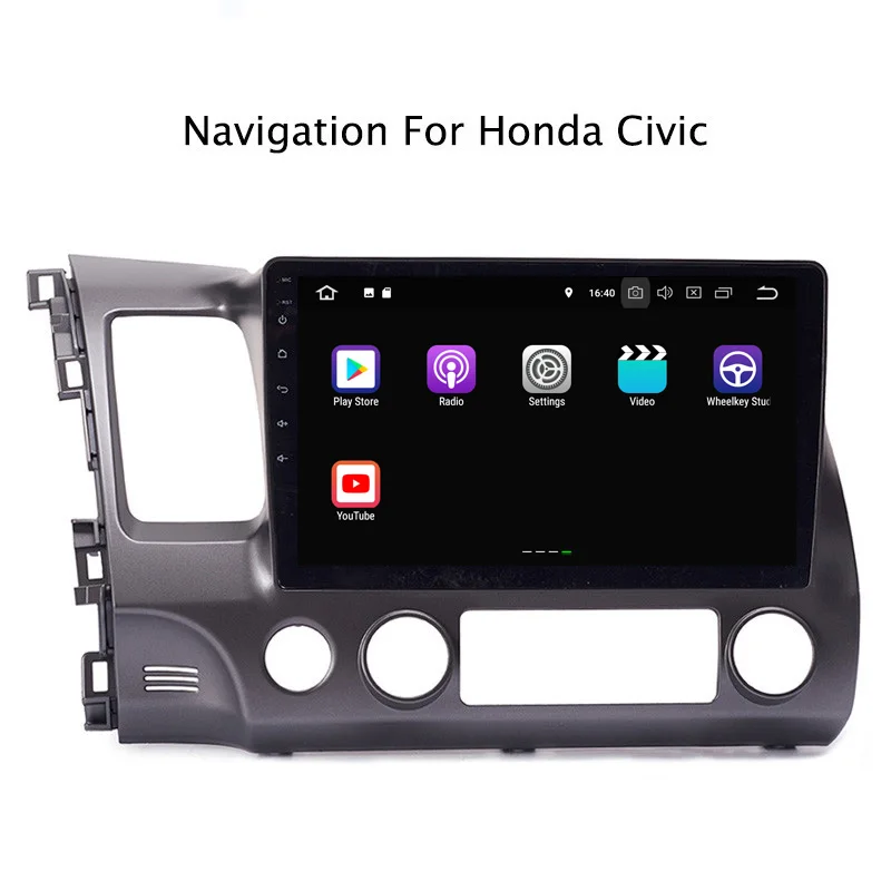 9&quot 2G RAM 16G ROM Android 8.1 Car DVD Multimedia Player For Honda Civic 2004 2005 2006 2007 2008 2009 2010 2011 2012 GPS | Автомобили
