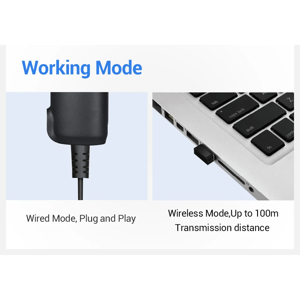 EYOYO EY 007S 1D 2 4 ГГц Беспроводной usb cканер штрихкода проводной лазер Свет бар сканер