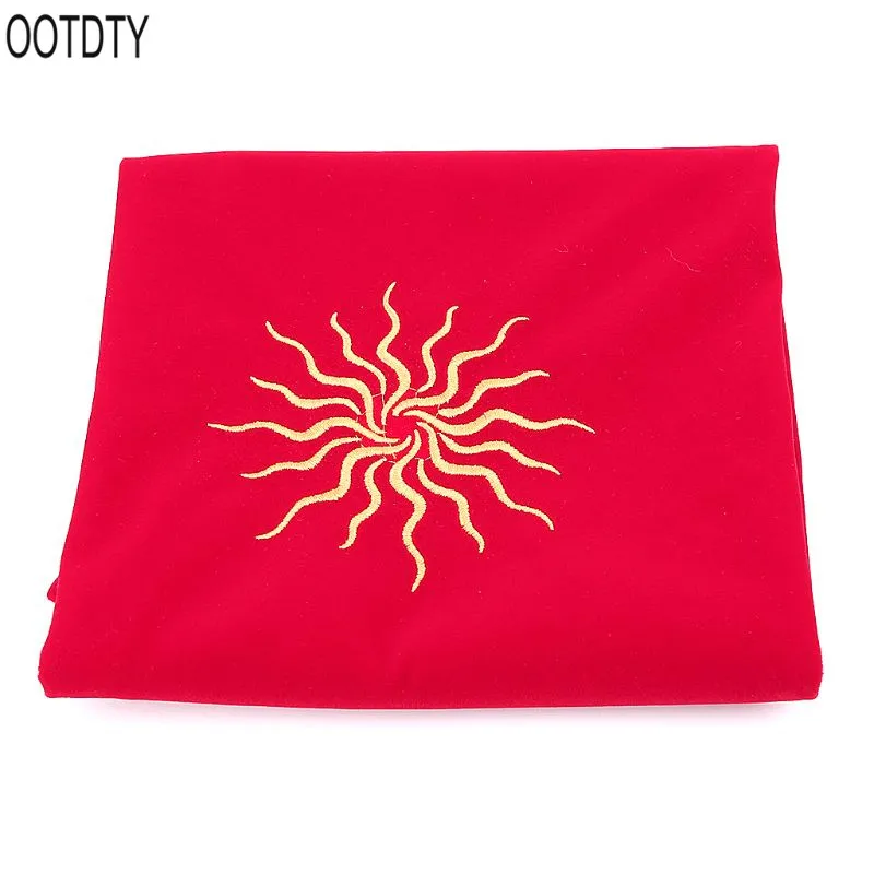 80*80cm Velvet Tarot Tablecloth Altar Wicca Pentacle Sun Embroidery Board Game | Спорт и развлечения