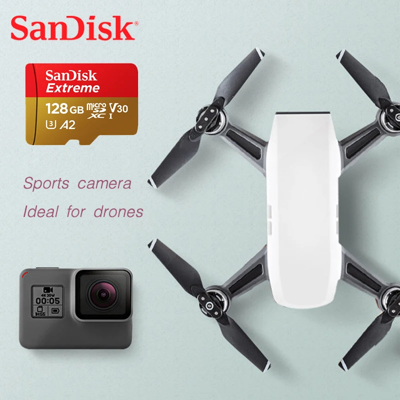 Двойной Флеш накопитель SanDisk Extreme карты памяти 400G 256G 128 ГБ 64 32G A2/A1 до 100 МБ/с.