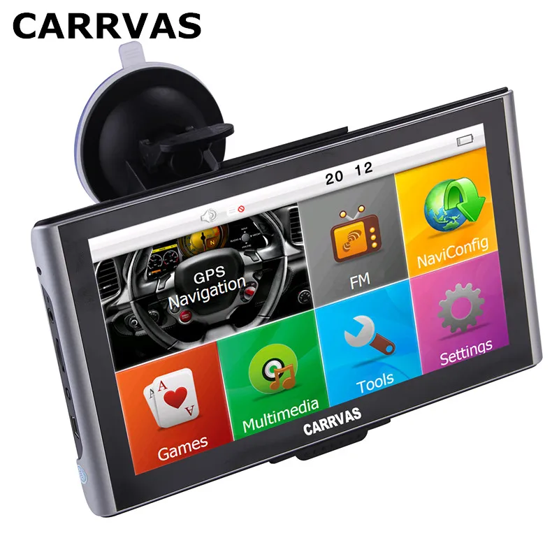 CARRVAS 7-дюймовый емкостный экран Автомобильный грузовик GPS навигатор 800MHZ FM/8 GB/DDR 256M