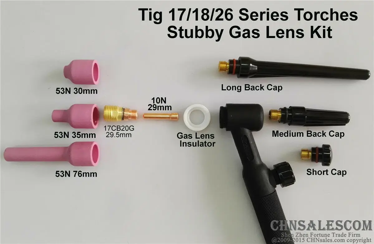 CHNsalescom 20 шт TIG сварочный факел Набор для газовых линз WP 17/18/26 серия WL15 76 мм