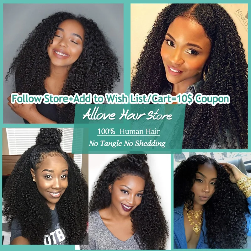 

Allove Kinky Curly Human Hair Bundles Brazilian Hair Extensions Remy Human Hair Bundles Long Bundles Wave Hair Extensions