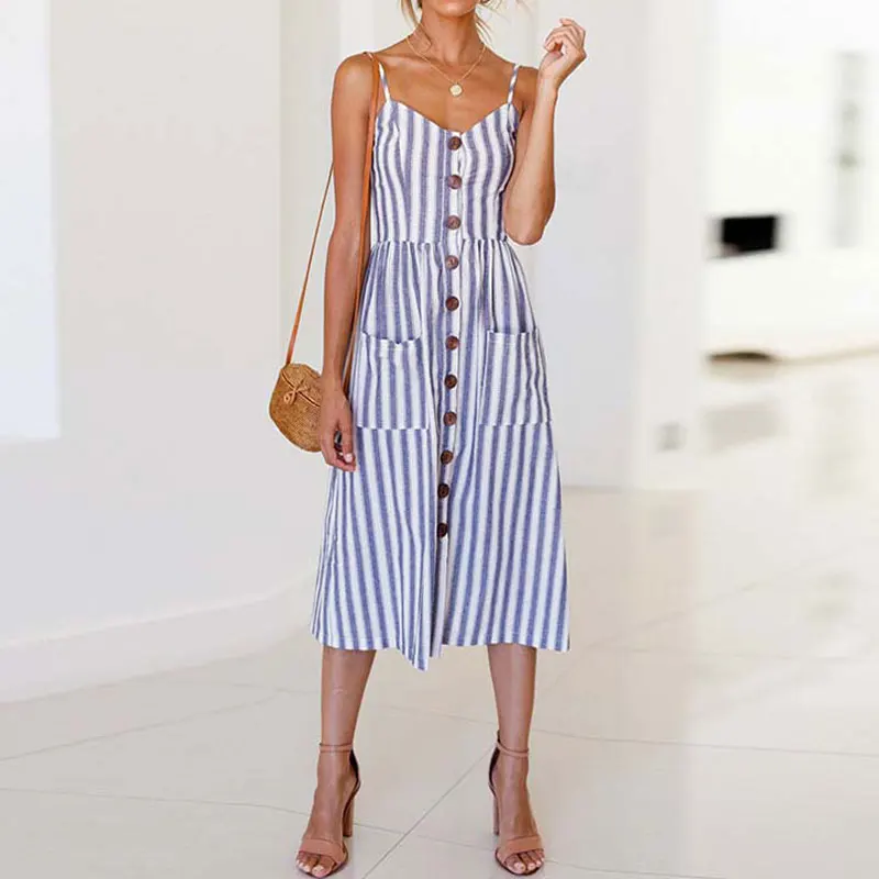 2020 летнее пляжное платье женское миди Цветочное с подсолнухами в полоску женские