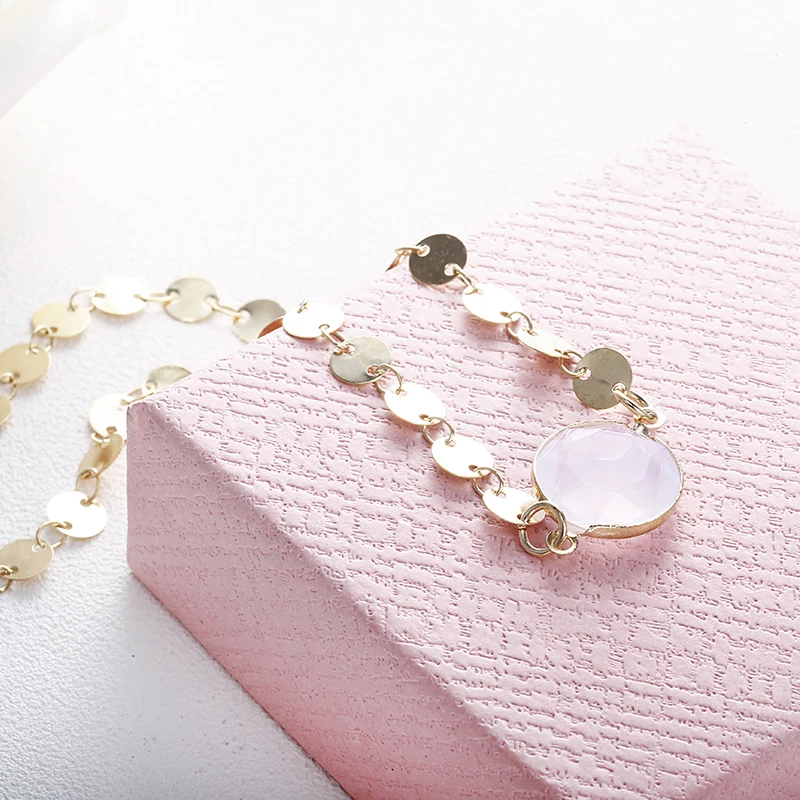 2018 Новое модное ожерелье с блестками золотого цвета подвеской простое украшение