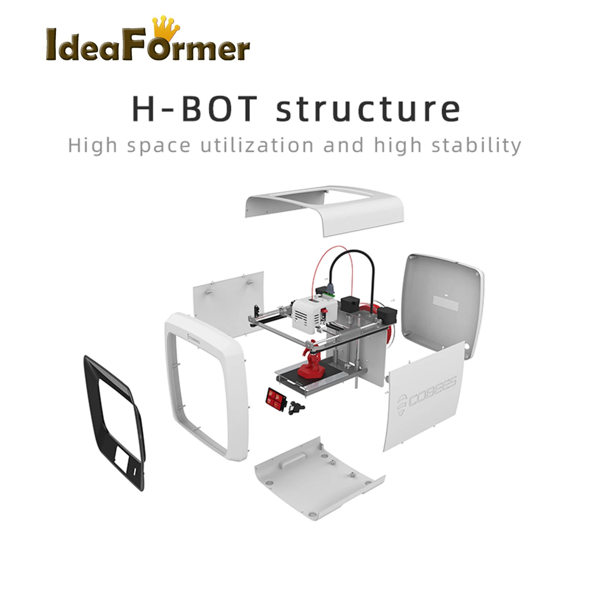 Ideaformer 3D принтер cobees Настольный H-bot структура Высокая точность простое использование мини FDM 3D принтер для детского подарка образование и famliy