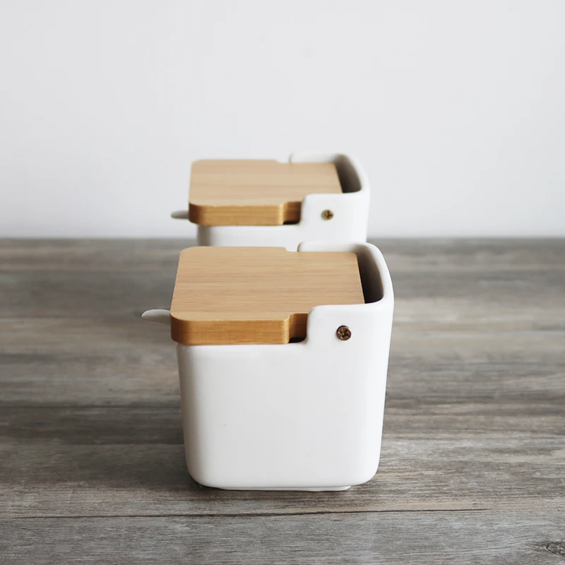 Керамическая бамбуковая крышка банка для специй кухонные креативные банки соуса