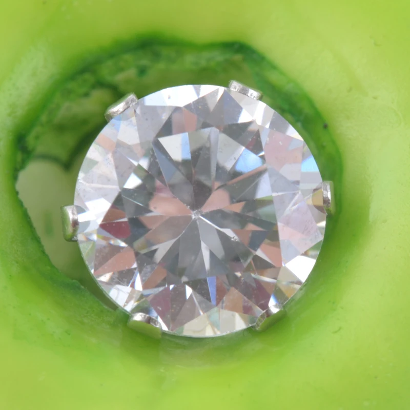 Hypoallergenic 316L stainless steel round pure Zircon stud earrings jewelry gold and Silver two-tone for men&ampwomen | Украшения и