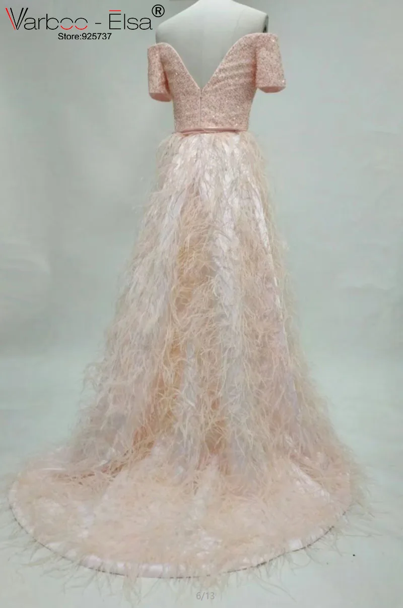 VARBOO_ELSA vestido de novia розовое сексуальное вечернее платье с вырезом лодочкой и