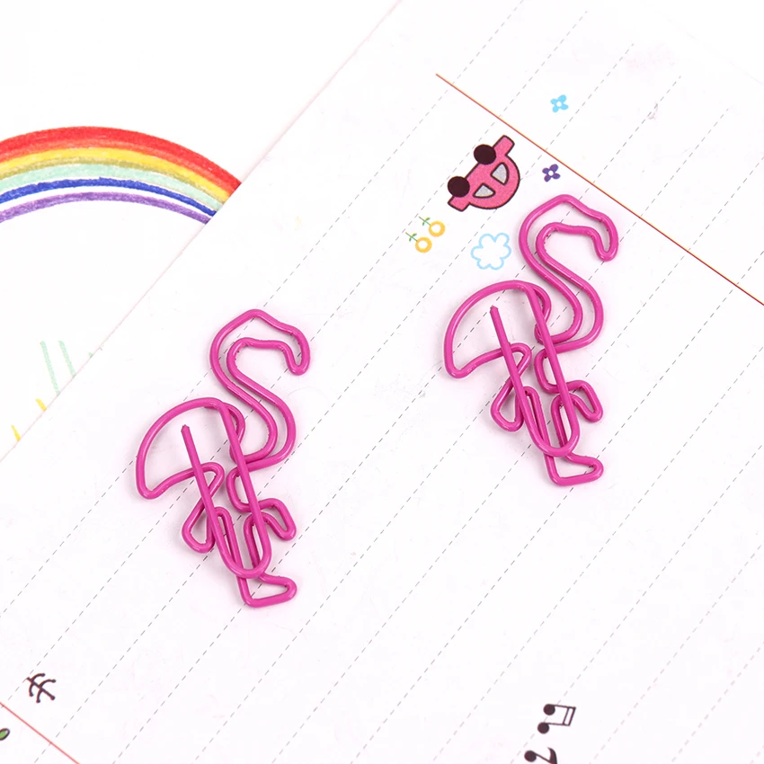 5 шт мультфильм животное металлический материал Фламинго зажим для бумаги книг