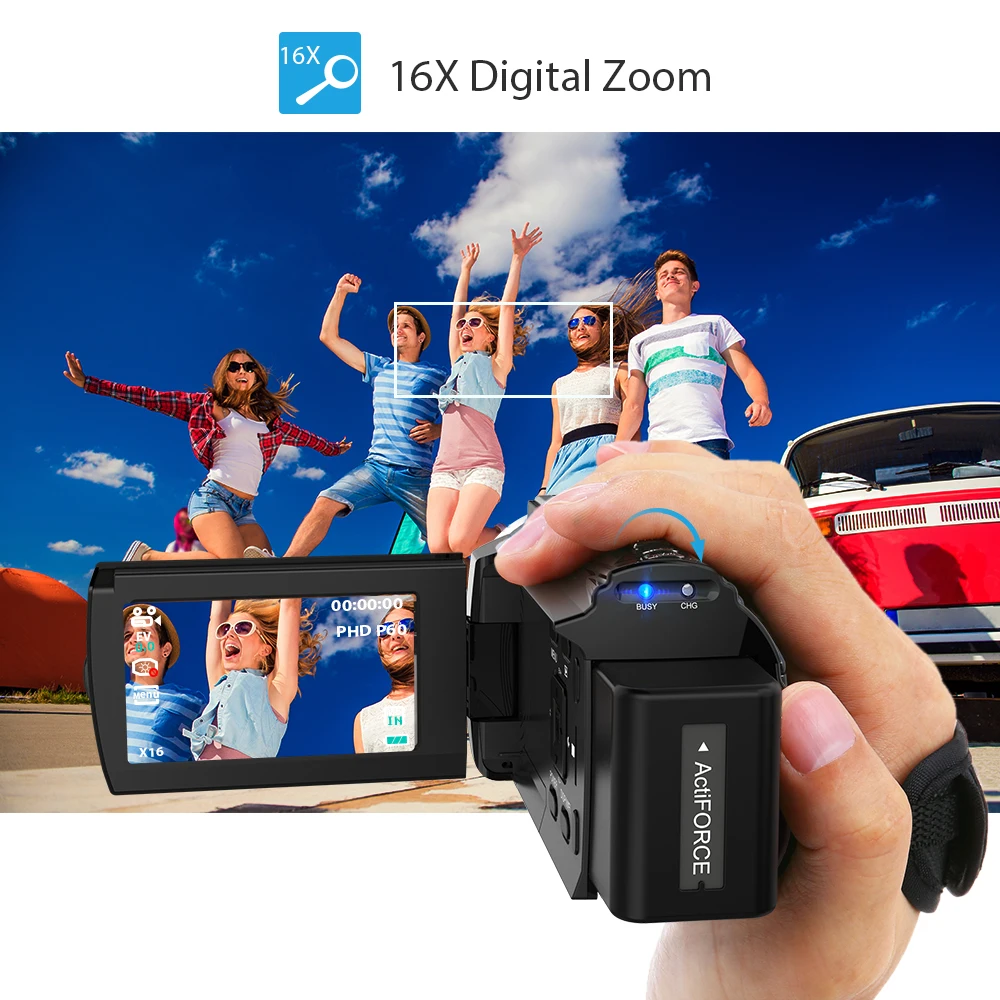 Andoer 4K 1080P 48MP WiFi цифровая видеокамера регистратор с 0.39X широкоугольным
