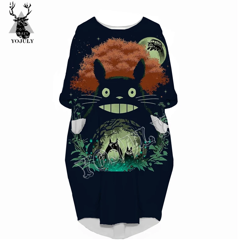 YOJULY 3D печатное Harajuku аниме Tonari no Totoro женское модное повседневное качественное