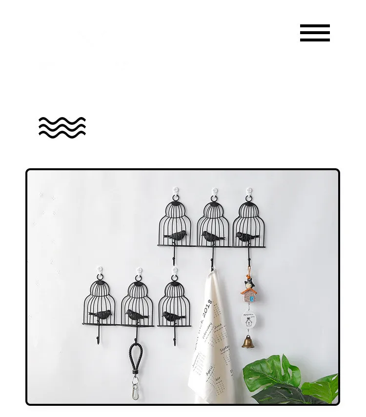 1 шт. настенное крепление клетка Форма крючок Железный брелок вешалка стойка