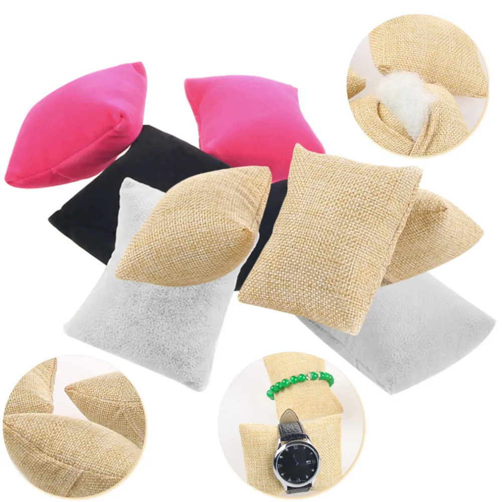 Льняной браслет часы подушку держатель для ювелирных изделий Витрина коробка