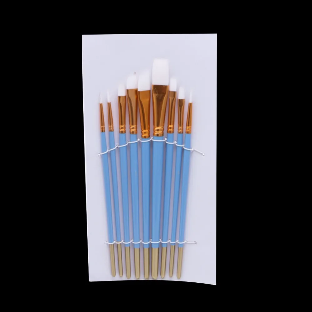 10Pcs Blue Gouache Watercolor Oil Painting Nail Art Pen Nylon White Hair Brushes C26 | Канцтовары для офиса и дома