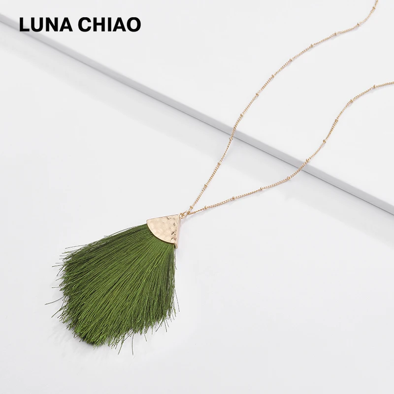 Женская Длинная цепочка-ожерелье с бахромой и кисточкой | Украшения аксессуары