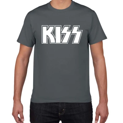 Новая футболка Kiss End of The Road Tour, Мужская футболка размера плюс, рок-группа, Мужская футболка, хлопок, Повседневная футболка, Мужская Уличная одежда, топы - Цвет: deep grey