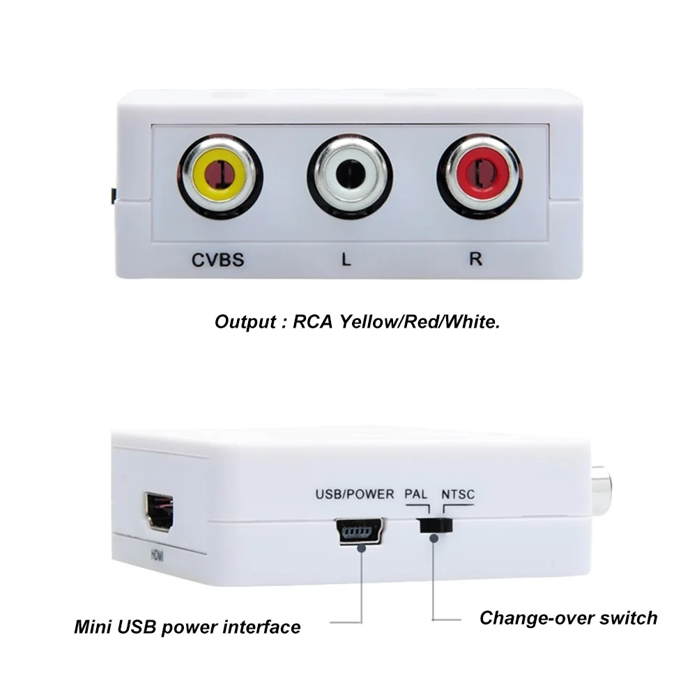 HDMI FemaleTo 3 RCA Plug видео аудио кабель AV адаптер конвертер разъем Вход Выход Mini-USB |
