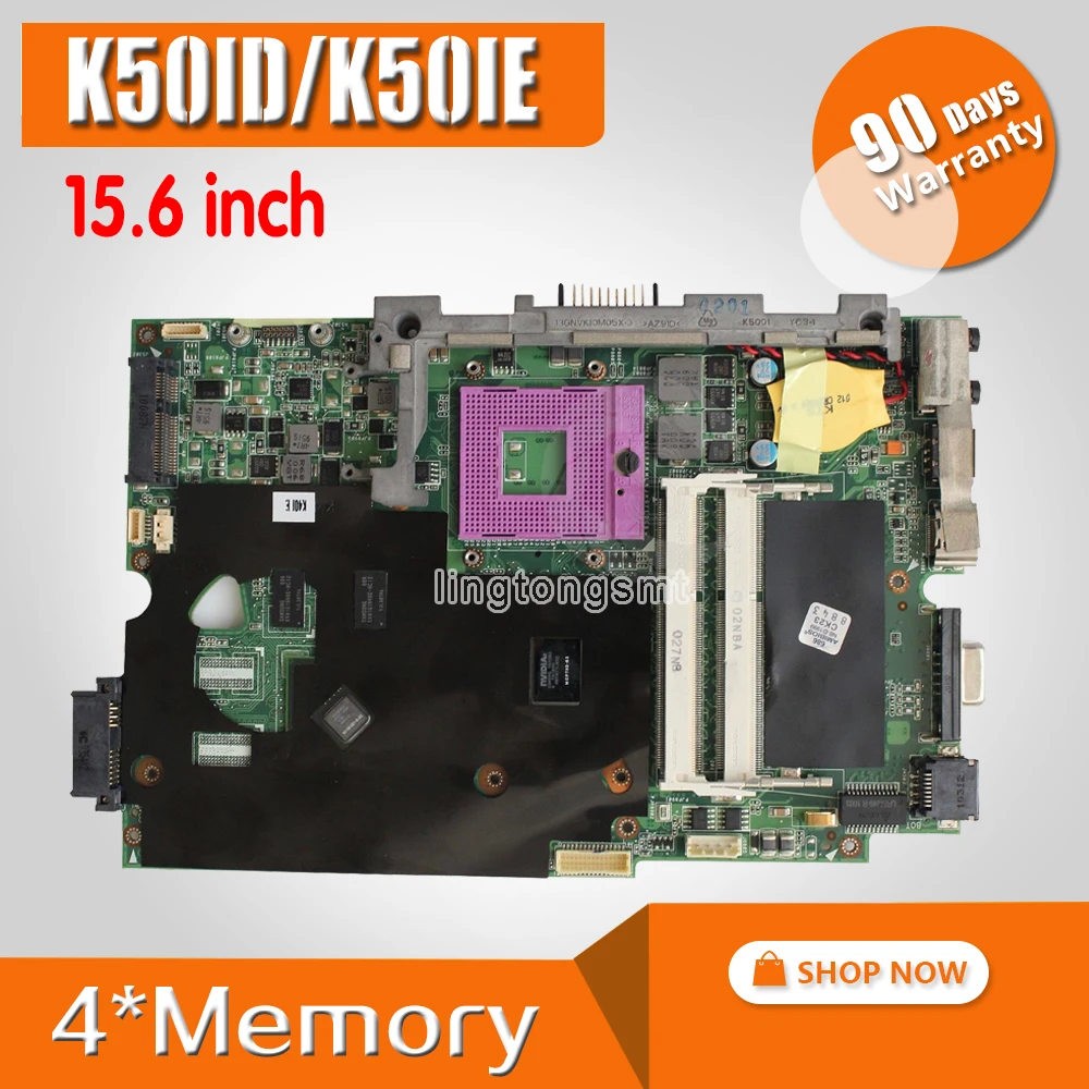 Материнская плата K50ID 512M 4 материнская для For Asus K50I K40ID X50DI K50IE X5DI ноутбука |