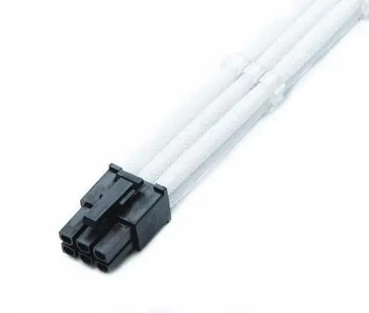 Удлинительный кабель PCI-E PCI Express с одним рукавом 12 дюймов белый GPU 6Pin Кабель