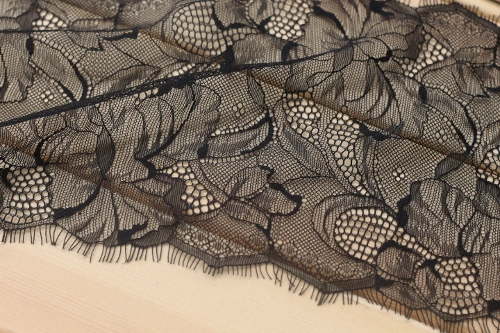 6 M/lot Latest african swiss lace fabrics Off black white color hollow out eyelash material NEW!!! fabric bride | Дом и сад