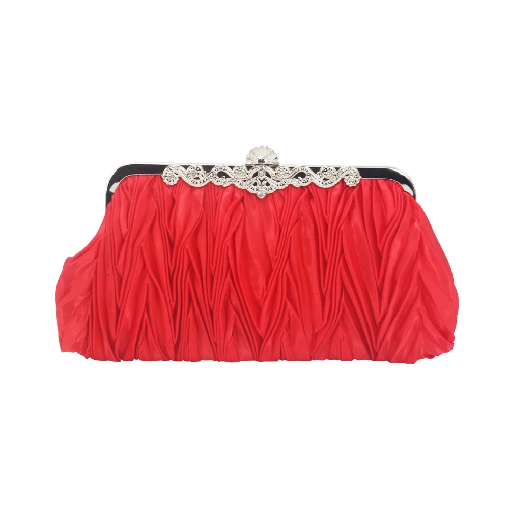 

2022 Fashion Pleated Clutch Evening Bags Women Dumpling Vintage Princess Bridal Bride Bridesmaid Evening Bag Wedding Party