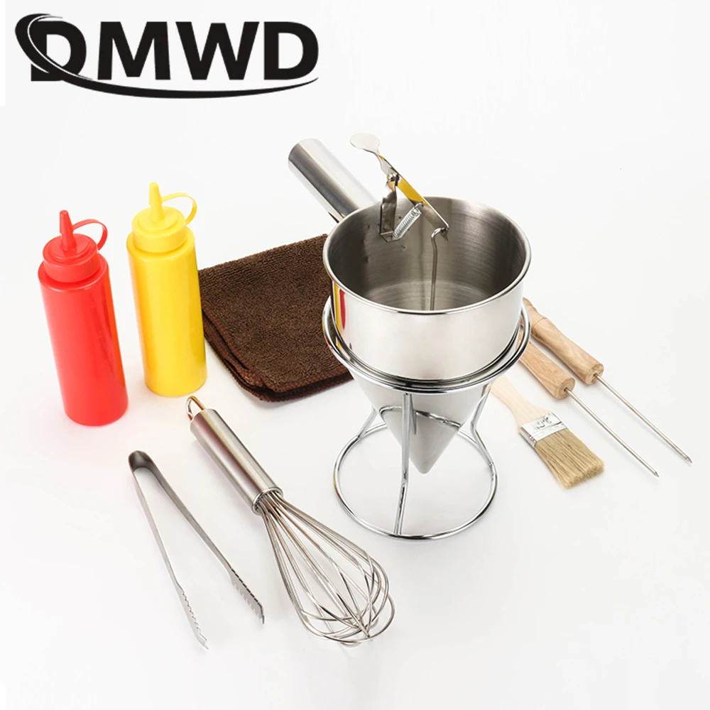 DMWD takoyaki игла бутылка для соуса дозатор из Нержавеющей Стали Осьминог шарики