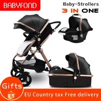 europe 3 in 1 baby stroller 2021 new stroller high landscape trolley can sit can lay down luxury strollers umbrella car