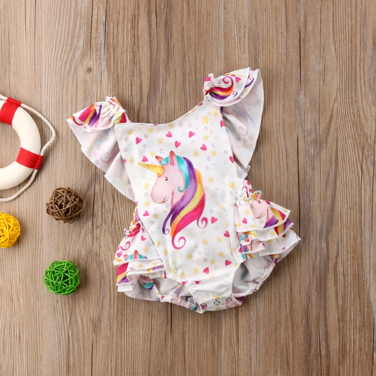 Детский комбинезон с открытой спиной единорогом|infant girl clothing|rompers newbornnewborn |
