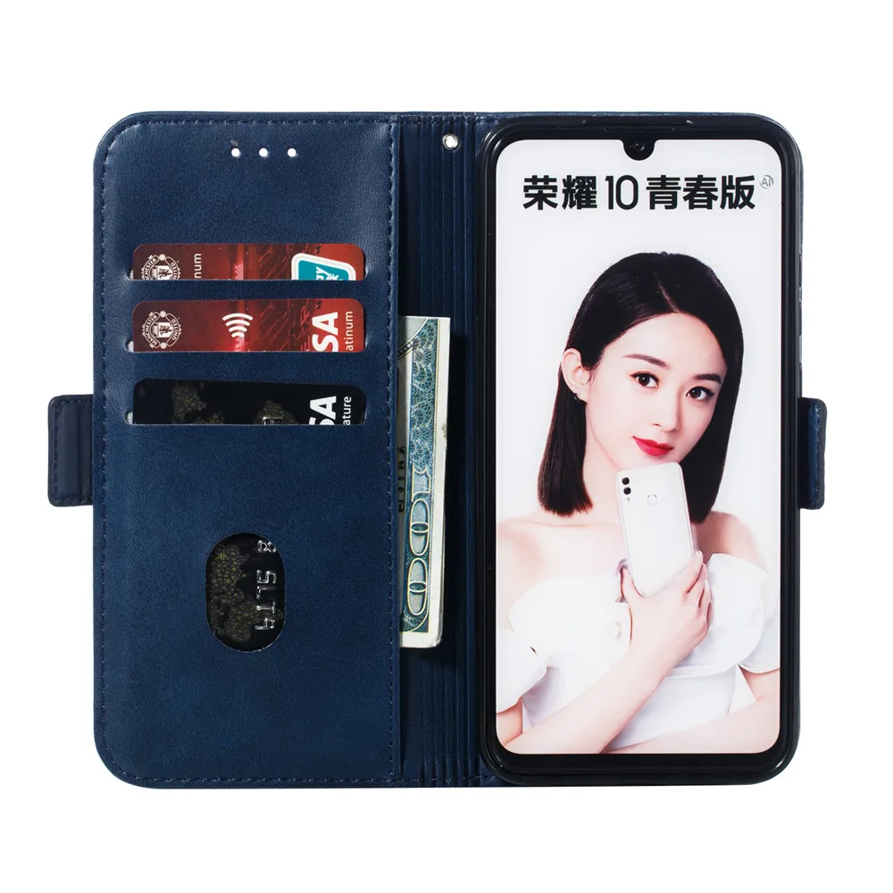 P smart чехол для huawei p smart+ Магнитный чехол-книжка для huawei p Smart Роскошный чехол-кошелек из искусственной кожи чехол с флип-стойкой