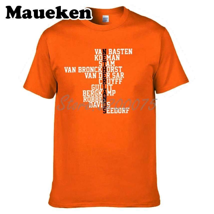 Мужская футболка с надписью Legend netherland VAN BASTEN CRUYFF GULLIT BERGKAMP SEEDORF в стиле ретро W1118001 |
