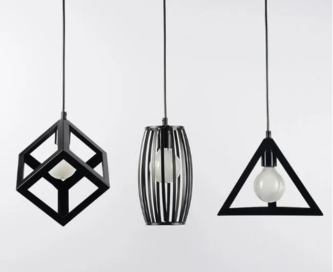 Винтажный подвесной светильник в стиле ретро s лампа металлическая кубическая