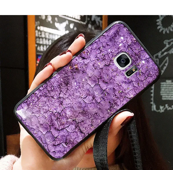 Purple Модные Мрамор блестящий чехол для samsung Galaxy A8 плюс A6 A7 A9 S10 S10E крышка на J4 J6 J8 A10 A20 A20E A30 A40 A50 A60 A70 - Цвет: Purple